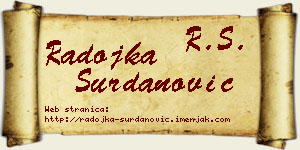 Radojka Surdanović vizit kartica